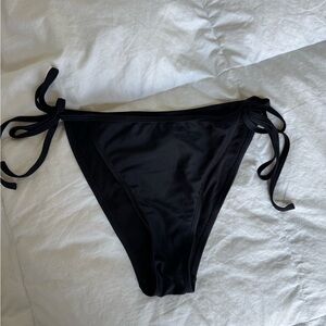 Black Tie-Side Bikini Bottom